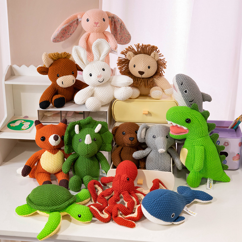 Kids Education Movies - Kawaii Knitted Plush Toys Stuffed Bear