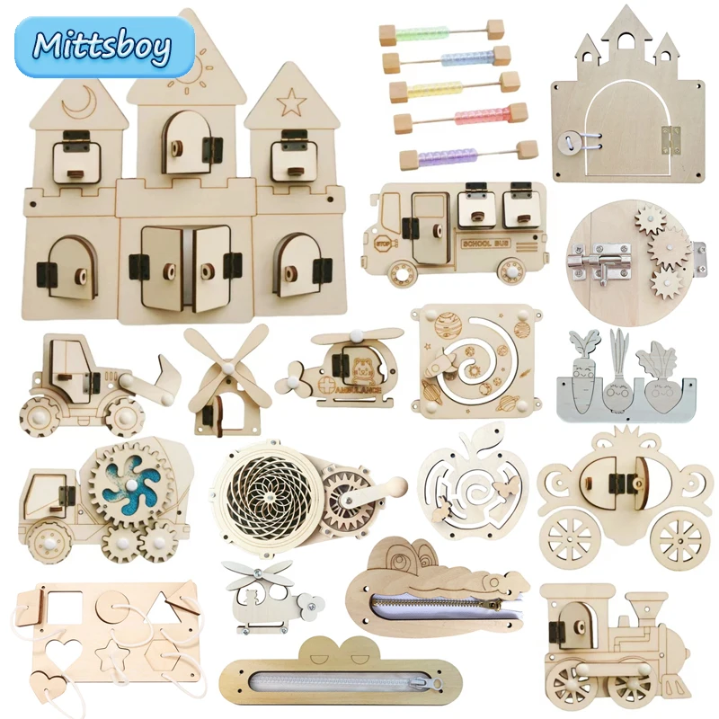 Kids Education Usa - Montessori Busy Board DIY Wood Accessories