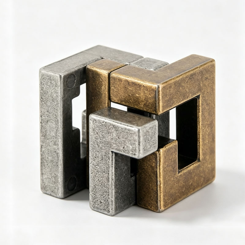 Brain Teaser Cube - Magic IQ Cast Coil Difficult Metal