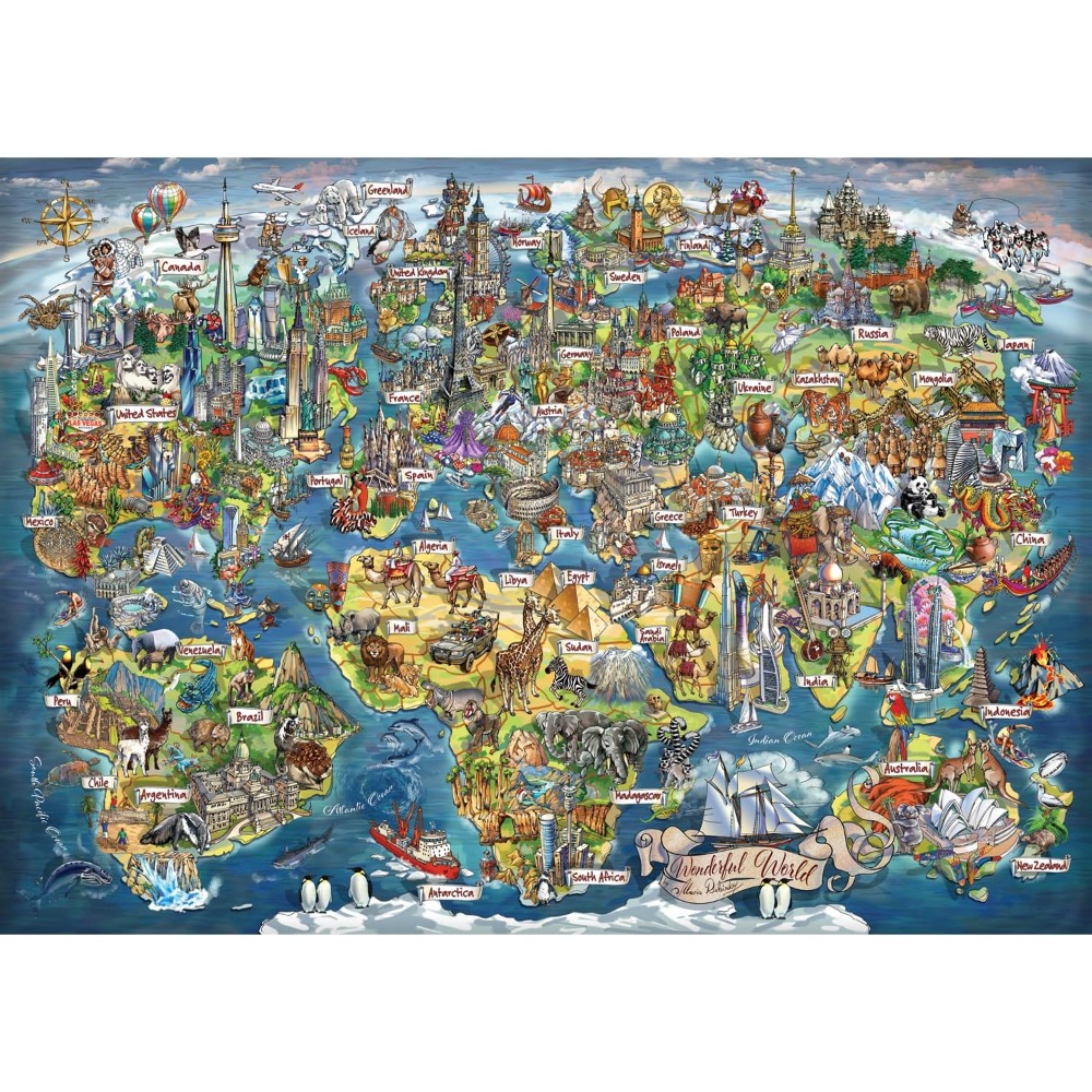 500/1000/1200/2000Pcs Jigsaw P - đánh giá và giá Puzzle Map World