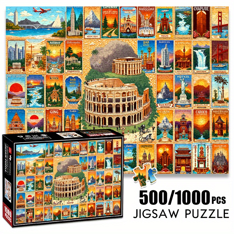 500/1000pcs Paper Jigsaw Puzzl - đánh giá và giá Puzzle Map World