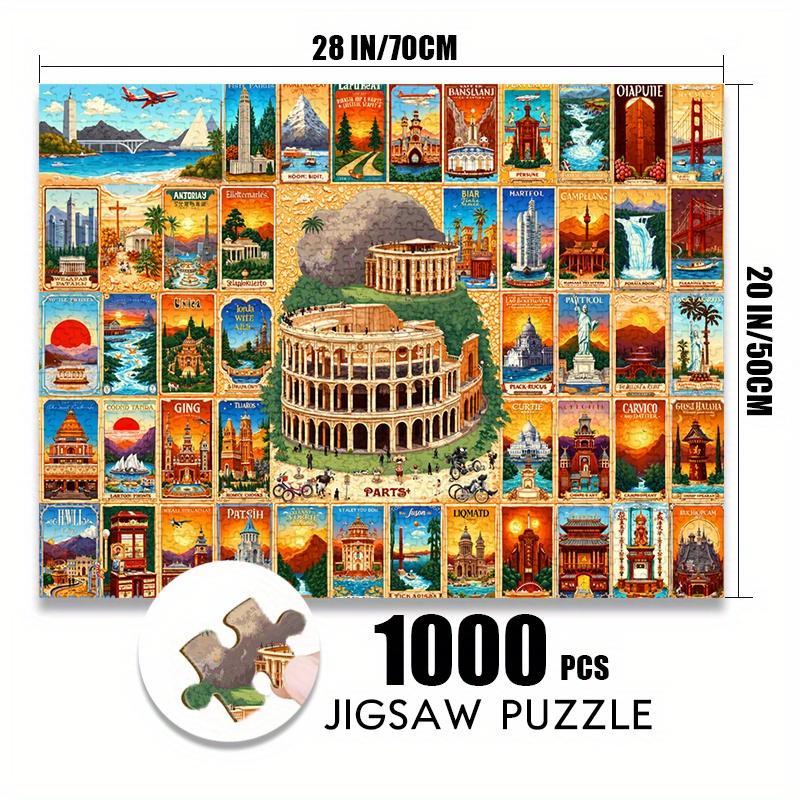 500/1000pcs Paper Jigsaw Puzzl - đánh giá và giá Puzzle Map World
