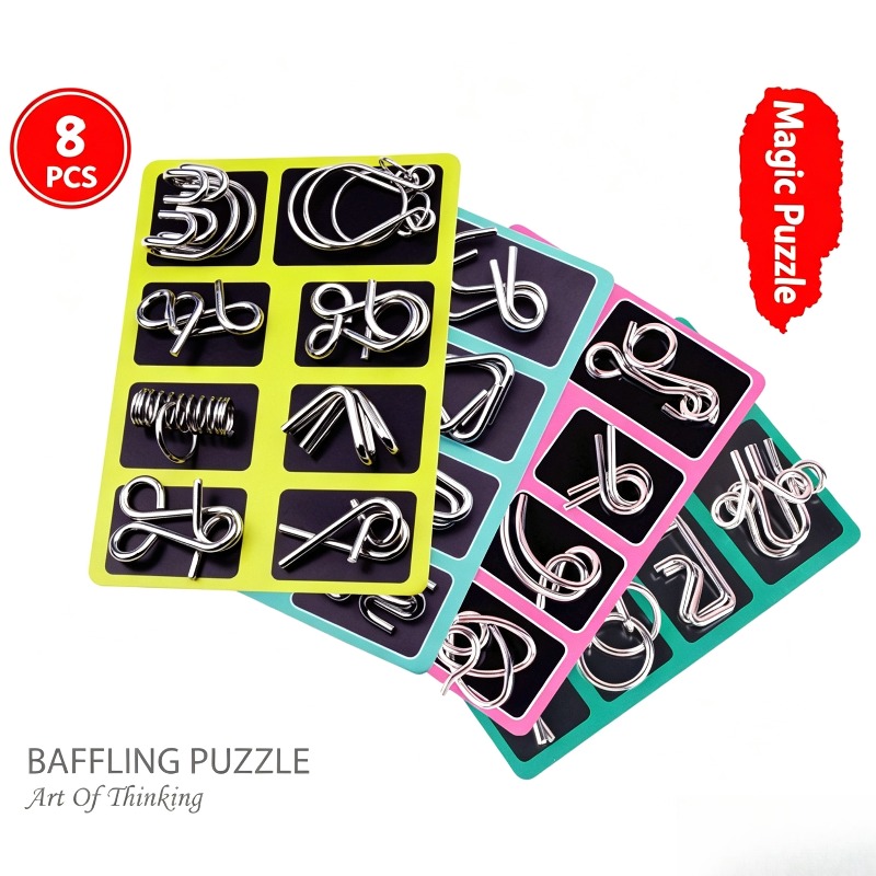 8 Pieces Metal Puzzle Set Clas - đánh giá và giá Brain Teaser Cube