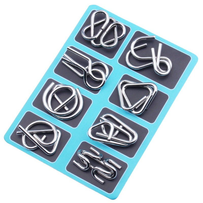 8 Pieces Metal Puzzle Set Clas - đánh giá và giá Brain Teaser Cube