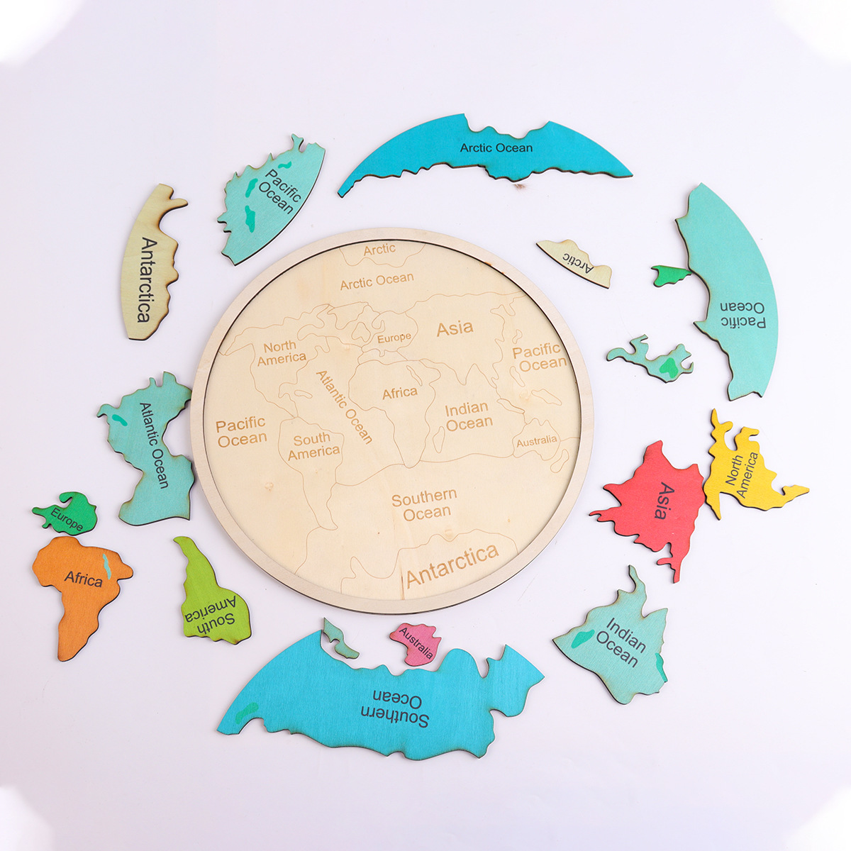 Wooden Colored World Map Puzzl - đánh giá và giá Puzzle Map World