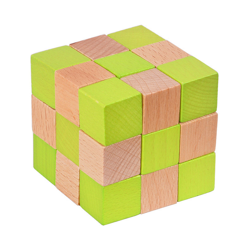 Wooden Snake Cube Puzzle IQ Lo - đánh giá và giá Brain Teaser Cube