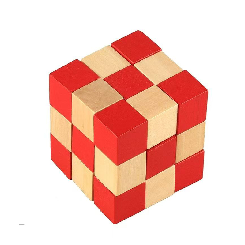 Wooden Snake Cube Puzzle IQ Lo - đánh giá và giá Brain Teaser Cube
