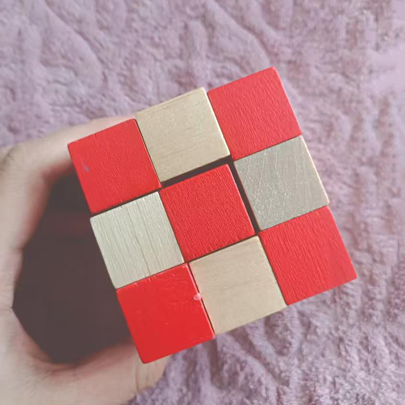 Wooden Snake Cube Puzzle IQ Lo - đánh giá và giá Brain Teaser Cube